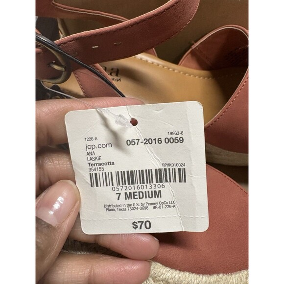 A.N.A Women Laskie Terracotta Wedge Sandals‎ 7 New - Picture 6 of 6